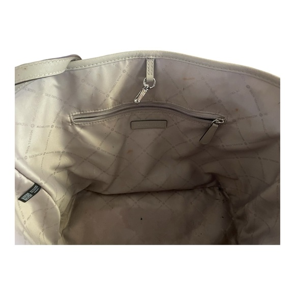 Michael Kors Morgan Large Tote Gray with Center Stripe Dark Gray White Gorgeous - Picture 11 of 13